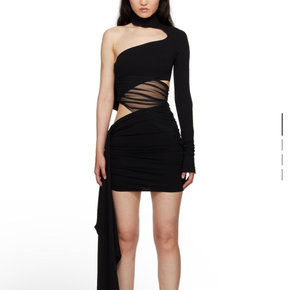 Mugler Black Illusion Minidress